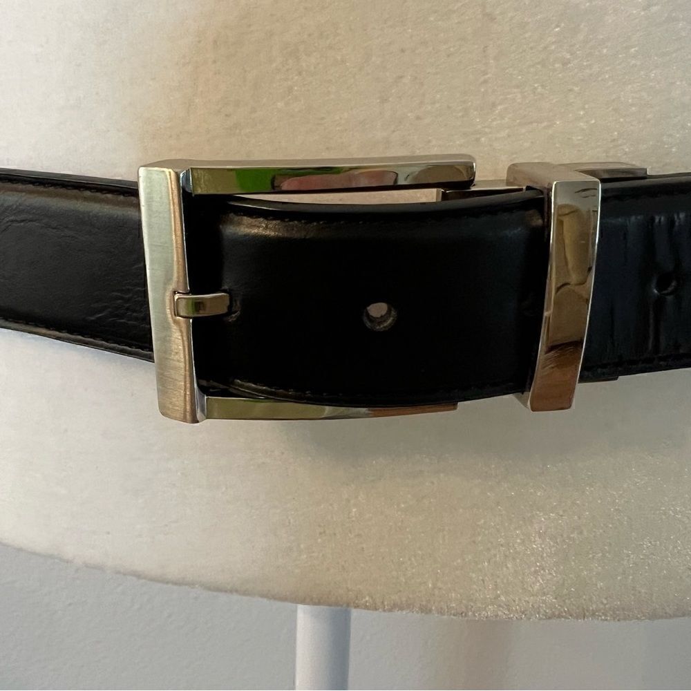 Kenneth Cole Reaction Belt Mens Brown Black Reversible Buckle Dress Size 36/90
